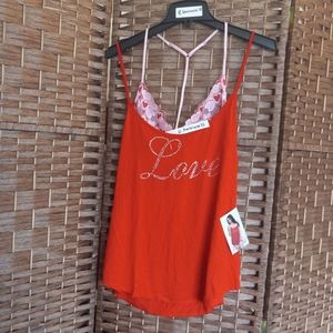Dreamgirl 2-PC Love Chemise & Hearts Pattern Bralette Set